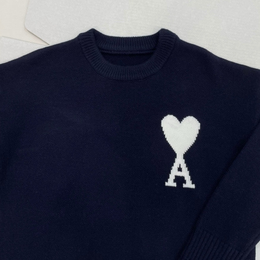 HEART LOGO KNIT SWEATER