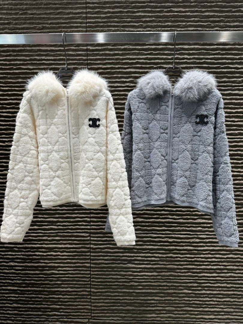 PADDED JACKET WITH FUR COLLAR