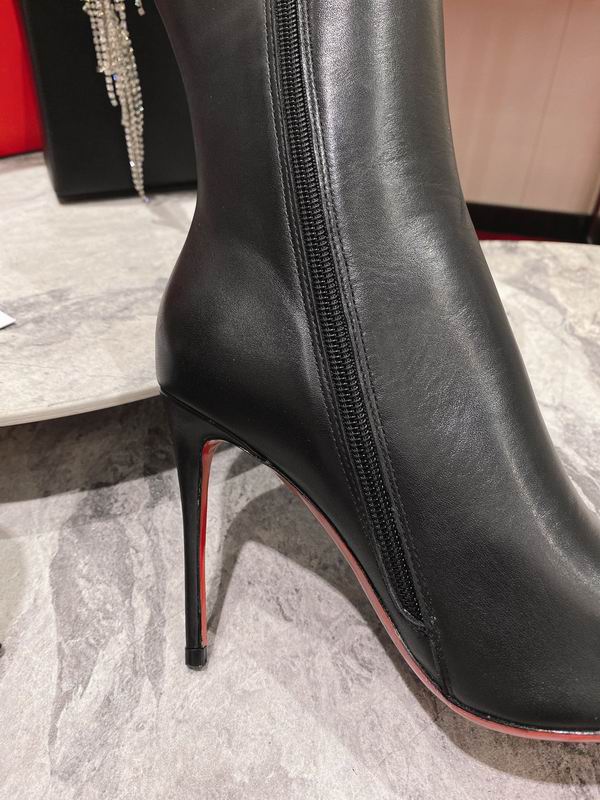 Leather Stiletto Knee-H Boots
