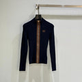 RIBBED ZIP-UP NAVY JACKET